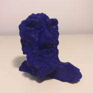 "Blue Klein Supervisor", terracotta, 2019, cm 8.5x9x6
